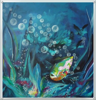 Peinture intitulée "ABYSSE2 - OCEAN STO…" par Gaby Denninger - Burgy - Ice -, Œuvre d'art originale, Acrylique