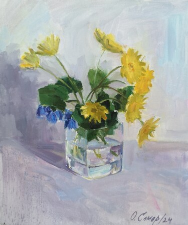 Floraison printanière Peinture intitulée "Floraison printaniè…" par Olga Samar, Œuvre d'art originale, Huile