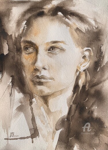 Painting titled "Vibration of realit…" by Oxana Luky, Original Artwork, Watercolor
