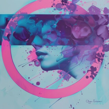 Abstract muse Digital Arts titled "Abstract muse" by Olya Enina, Original Artwork, Digital Painting Mounted on Wood Stretcher frame