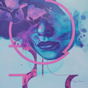 Surreal woman portrait 数字艺术 标题为“Surreal woman portr…” 由Olya Enina, 原创艺术品, 数字油画 安装在木质担架架上