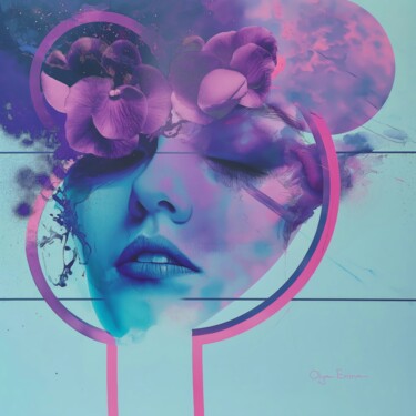 Dreamy portrait 数字艺术 标题为“Dreamy portrait” 由Olya Enina, 原创艺术品, 数字油画 安装在木质担架架上