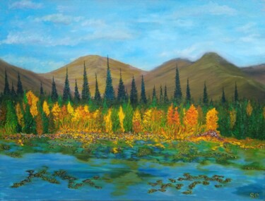 Painting titled "Khibiny in autumn" by Stanislav Gurinovich, Original Artwork, Oil