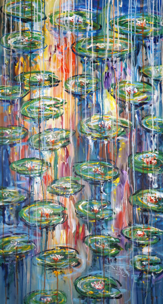 Water Lilies L 4 绘画 标题为“Water Lilies L 4” 由Peter Nottrott, 原创艺术品, 丙烯