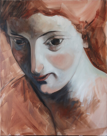 Peinture intitulée "Terre de Sienne bru…" par Marie-Odile Ginies, Œuvre d'art originale, Huile Monté sur Châssis en bois