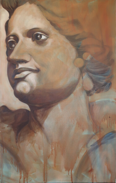 Peinture intitulée "Terre de Sienne" par Marie-Odile Ginies, Œuvre d'art originale, Huile Monté sur Châssis en bois