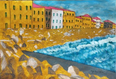 Peinture intitulée "Litorale Marina di…" par Renzo Buggiani, Œuvre d'art originale, Acrylique