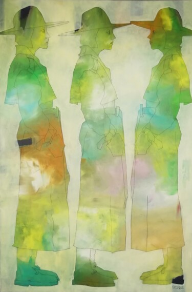 Pintura intitulada "Friends 3" por Francisco Santos, Obras de arte originais, Acrílico