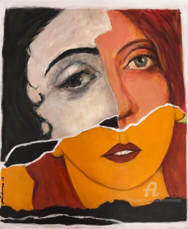 Painting titled "Like A Paper" by Muberra Karamanoglu, Original Artwork, Acrylic