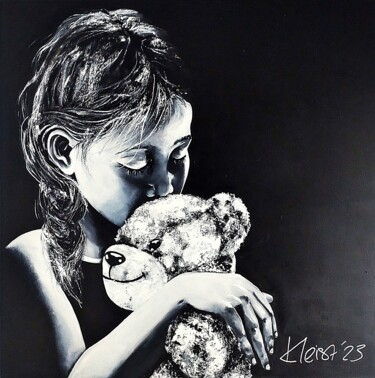 Painting titled "HERZGEFLÜSTER" by Ute Kleist, Original Artwork, Oil