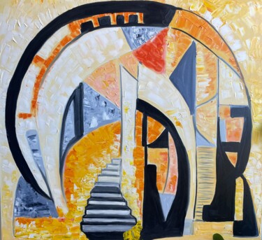 Painting titled ""Abstract Passage"" by Lena Logart, Original Artwork, Oil