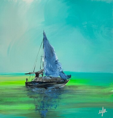 Peinture intitulée "Azur" par Lucie Pautret, Œuvre d'art originale, Acrylique