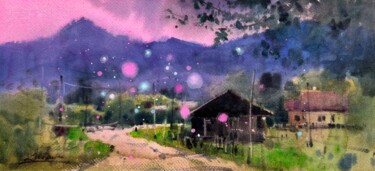 Painting titled "A Magical Day in th…" by Andrii Kovalyk, Original Artwork, Watercolor