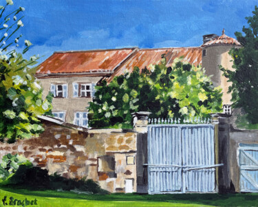 Peinture intitulée "Semur, la cour" par Pascal Brachet, Œuvre d'art originale, Acrylique