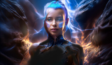 Digital Arts titled "Harsh G" by Dejan Vucelic, Original Artwork, AI generated image