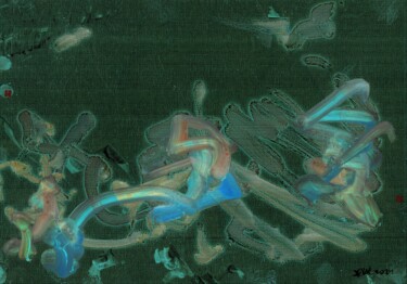 Painting titled "Erda’s Ominous Warn…" by Friedrich Zettl, Original Artwork, Ink Mounted on Cardboard