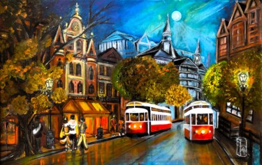 Painting titled "Embassy Avenue" by Martine Weber, Original Artwork, Acrylic