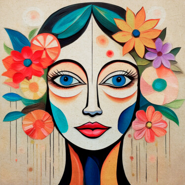 Artes digitais intitulada "Mulheres da Terra 07" por Fernando Vieira, Obras de arte originais, Pintura digital