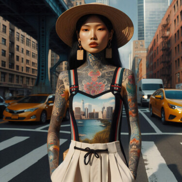 数字艺术 标题为“Posing in the downt…” 由Александр Погодин, 原创艺术品, AI生成的图像