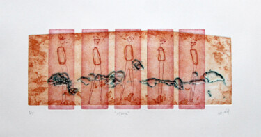 印花与版画 标题为“Attente” 由Barbara Viel, 原创艺术品, 雕刻