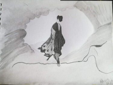 "Solitaire" başlıklı Resim Norah Drabla tarafından, Orijinal sanat, Karakalem
