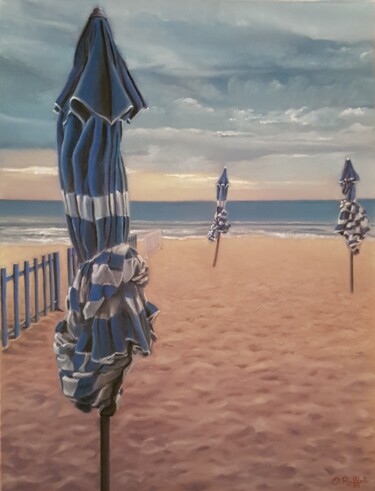 제목이 "Les parasols de Cab…"인 미술작품 Odile Ruffat로, 원작, 파스텔 artwork_cat.에 장착됨