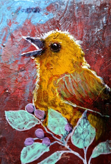 Картина под названием "BIRD 17" - Rakhmet Redzhepov, Подлинное произведение искусства, Масло Установлен на картон