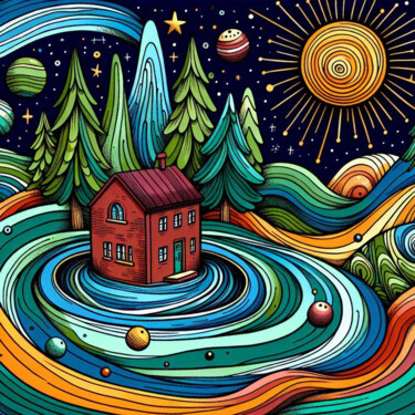Digital Arts titled "Cosmic Solitude: A…" by Alberto Capitani, Original Artwork, AI generated image