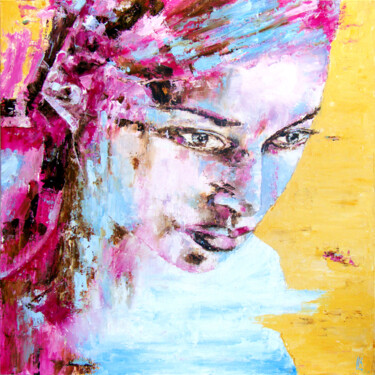Hidden thoughts Schilderij getiteld "Hidden thoughts" door Ludmila Kovalenko, Origineel Kunstwerk, Olie Gemonteerd op Karton