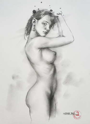 Model girl 图画 标题为“Model girl” 由Hongtao Huang, 原创艺术品, 铅笔