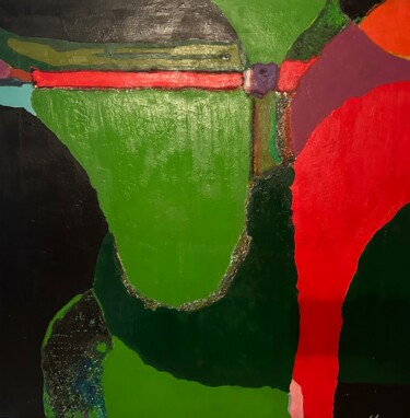 Painting titled "Ultimate abstraction" by Stelio Scamanga, Original Artwork, Oil Mounted on Wood Stretcher frame