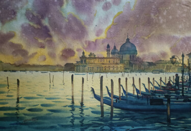 绘画 标题为“EVENING IN VENICE” 由Abhijit Jadhav, 原创艺术品, 水彩