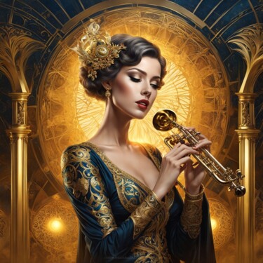 数字艺术 标题为“L'Âge d'Or - Jazz e…” 由Kyrielle Fantasy, 原创艺术品, AI生成的图像