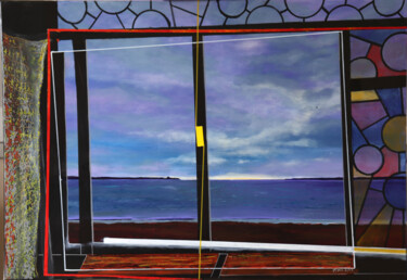 Ζωγραφική με τίτλο "Au bord de l'eau" από Patrick Fraysse, Αυθεντικά έργα τέχνης, Ακρυλικό Τοποθετήθηκε στο Ξύλινο φορείο σκ…