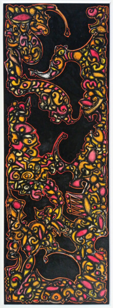 Peinture intitulée "071" par Aziz Stitou, Œuvre d'art originale, Encre
