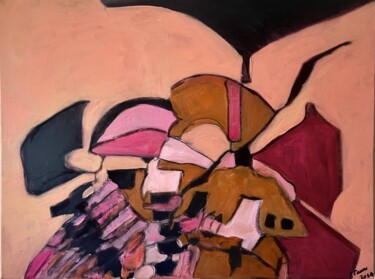 Ζωγραφική με τίτλο "Village (Le)" από Virginia Tansu, Αυθεντικά έργα τέχνης, Ακρυλικό Τοποθετήθηκε στο Ξύλινο φορείο σκελετό