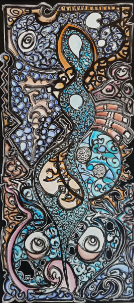 "03" başlıklı Tablo Aziz Stitou tarafından, Orijinal sanat, Mürekkep