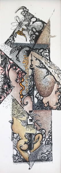 Painting titled "040" by Aziz Stitou, Original Artwork, Ink