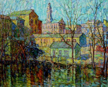 Pittura intitolato "Весенняя вода" da Anatoly Chmil, Opera d'arte originale, Olio