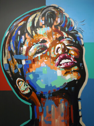 Pintura titulada "Face 22" por Wojciech Bąbski, Obra de arte original, Acrílico