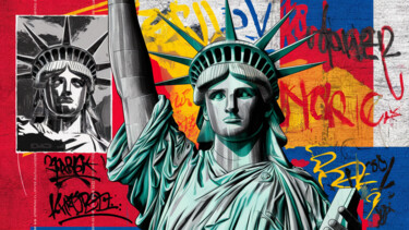 数字艺术 标题为“Statue of Liberty” 由Pavel Apilat, 原创艺术品, 数字油画