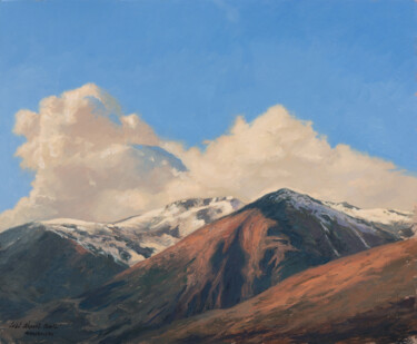 Pintura titulada "Pirineos" por Juan Álvarez Cebrián, Obra de arte original, Oleo Montado en Panel de madera