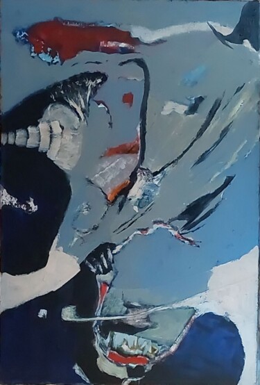 Painting titled "Folie douce" by Monique Morellec, Original Artwork, Acrylic Mounted on Wood Stretcher frame