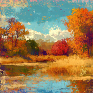 数字艺术 标题为“Autumn landscape” 由Irene Nekrasova, 原创艺术品, AI生成的图像
