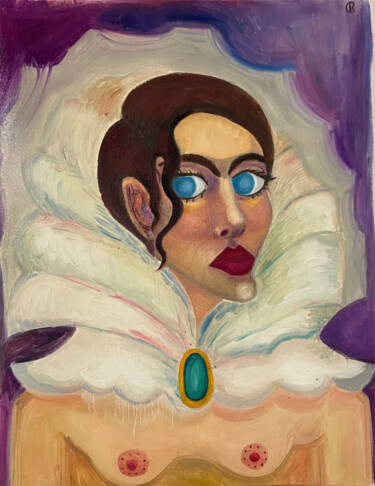 Peinture intitulée "Portrait of woman" par Valeriia Marchuk, Œuvre d'art originale, Huile