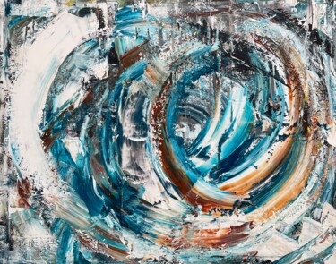 Painting titled "Into the vortex" by Tiny De Bruin, Original Artwork, Acrylic Mounted on Wood Stretcher frame