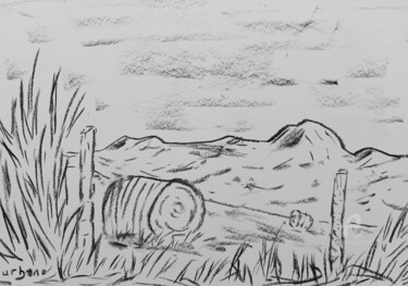 Drawing titled "Le Suc de Montfol" by Roberto Urbano, Original Artwork, Charcoal