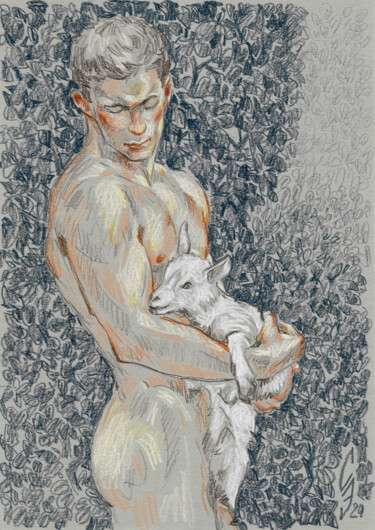 Disegno intitolato "On the farm" da Sergey Sovkov, Opera d'arte originale, Matite colorate