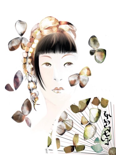 绘画 标题为“Japanese inspiratio…” 由Viola Gr, 原创艺术品, 数字油画