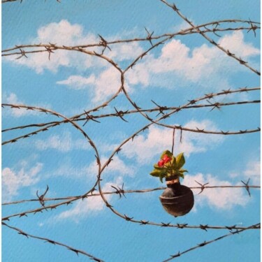 Painting titled "Palestine wall art" by Fineartderya, Original Artwork, Acrylic